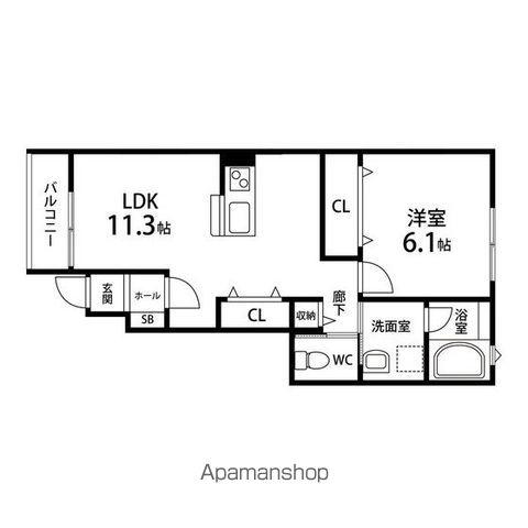 アゼリアフォレスタ(1LDK/1階)の間取り写真