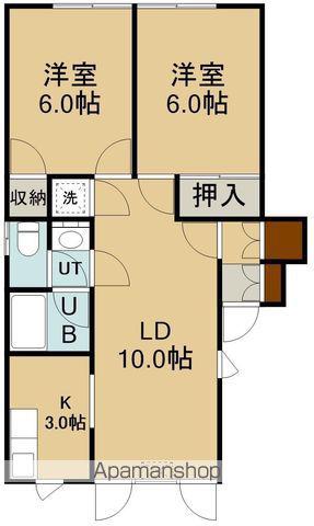 美原エクセレント(2LDK/2階)の間取り写真