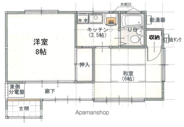 東北本線 北上駅 バス乗車時間:10分 上野町二丁目バス停で下車 徒歩6分 1階建 築49年(2K)の間取り写真