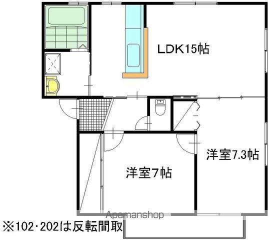 ル・グラフォート C棟(2LDK/2階)の間取り写真
