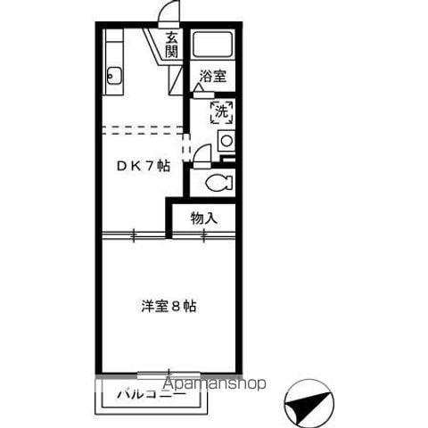 メゾンマキモト(1DK/2階)の間取り写真