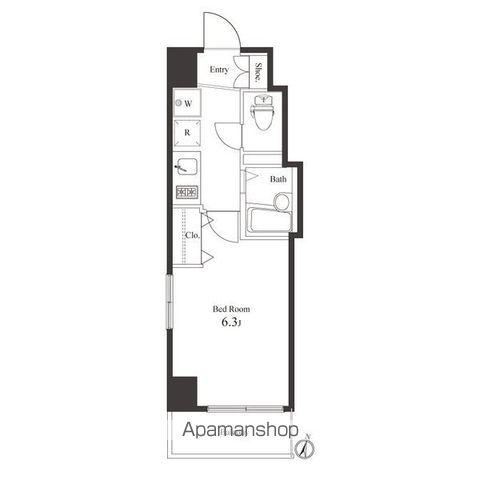 ヴェルト横浜吉野町(1K/4階)の間取り写真