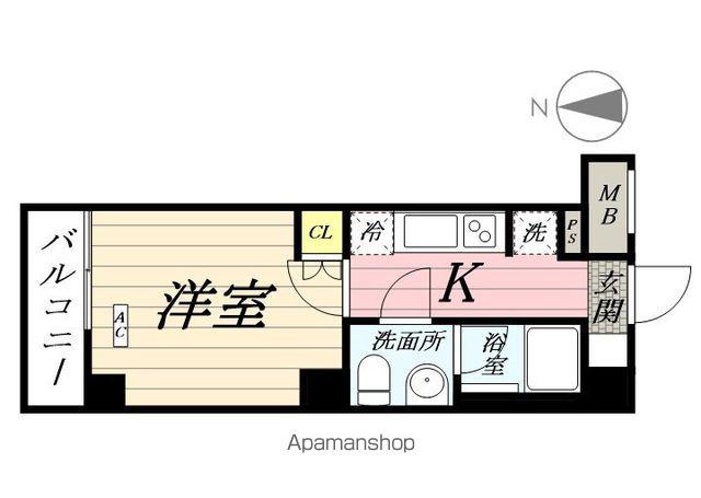 SQUARE CITY TSURUMI RIVERSIDE(1K/2階)の間取り写真