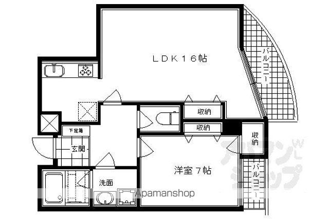 たけうちビル(1LDK/5階)の間取り写真