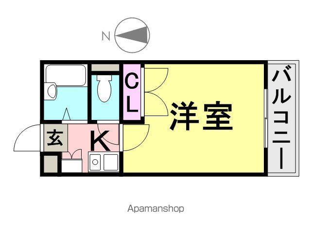 東海道本線 立花駅 徒歩9分 3階建 築31年(1K/3階)の間取り写真