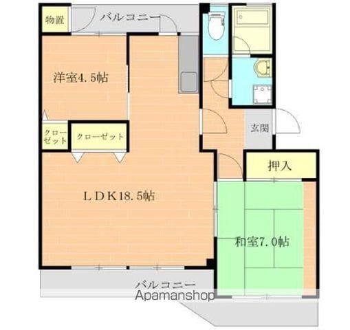 グリンピアパーツ近見(2LDK/2階)の間取り写真