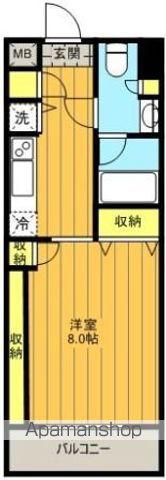 エクセラ麓山Ⅱ(1K/8階)の間取り写真