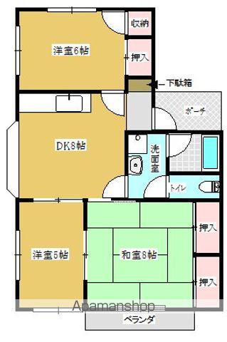 コーポラス表C棟(3DK/2階)の間取り写真