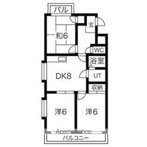 グランドメゾン新池(3DK/4階)の間取り写真