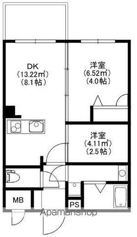 MODERN PALAZZO平尾PATH(2DK/1階)の間取り写真