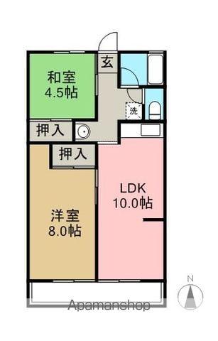 シティハイムフキB(2LDK/2階)の間取り写真