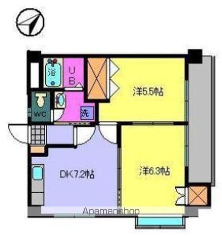 ジョイフラットⅢ(2DK/4階)の間取り写真