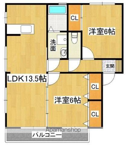 アドバンテイジΑ(2LDK/2階)の間取り写真
