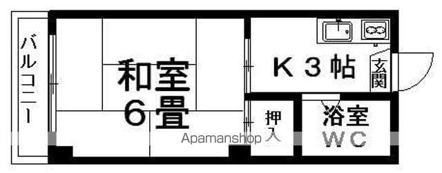 渡部マンション(1K/4階)の間取り写真
