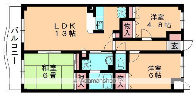 グランドステージ・コウA館(3LDK/3階)の間取り写真
