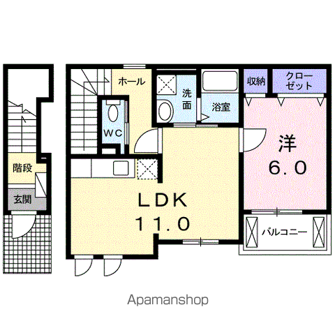 さくらハウス(1LDK/2階)の間取り写真