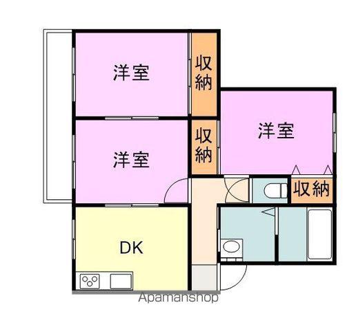 パークコートカミノA(3DK/2階)の間取り写真