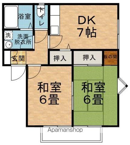 パナハイツ佐々木(2DK/1階)の間取り写真