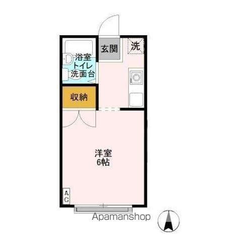 グリーンプラザA棟(ワンルーム/1階)の間取り写真