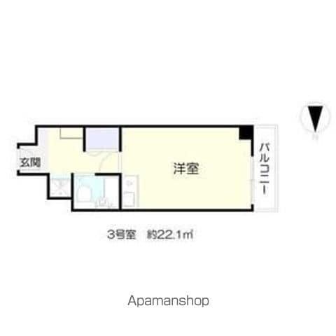 エルデ大手前(ワンルーム/3階)の間取り写真