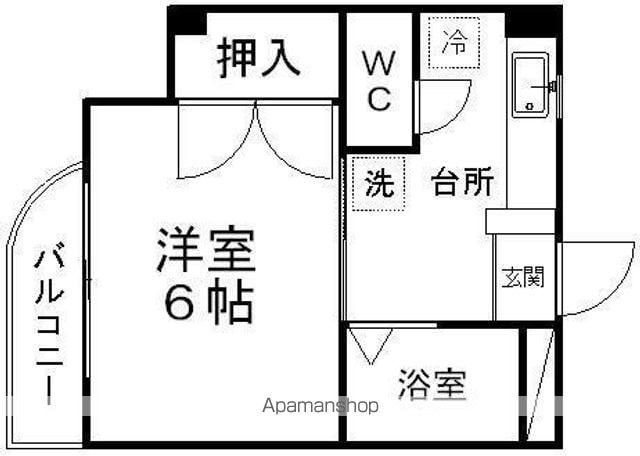 ホワイトドール台原(1K/4階)の間取り写真