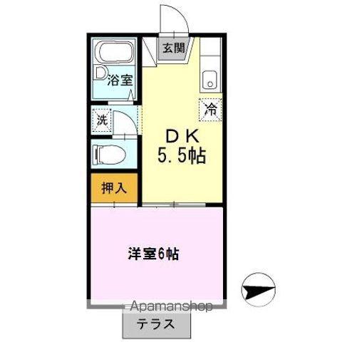レジデンスイケダ(1DK/2階)の間取り写真