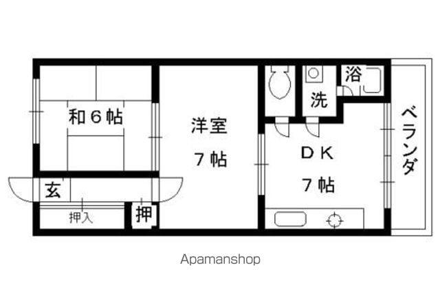 カドノハイツ(2DK/4階)の間取り写真