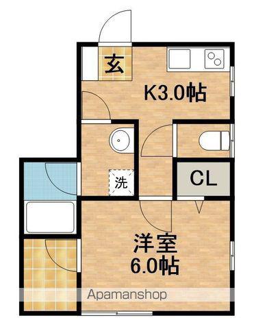 半田ビレッジ8号棟(1K/2階)の間取り写真