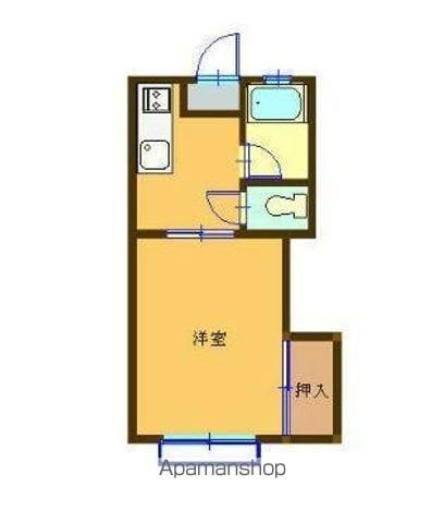 コーポ鎌田B(1K/2階)の間取り写真