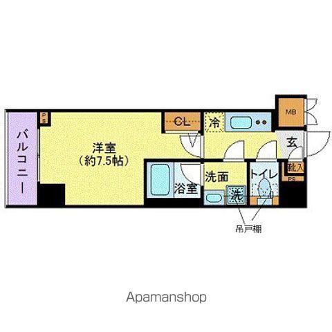 ZOOM市谷本村町(1K/6階)の間取り写真