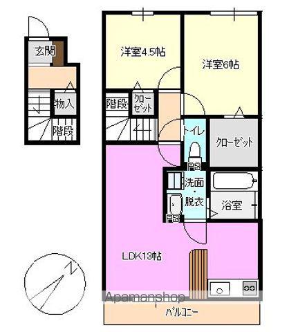 メゾンドール(2LDK/2階)の間取り写真