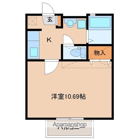 エアフォルク新田東Ⅰ番館(1K/2階)の間取り写真