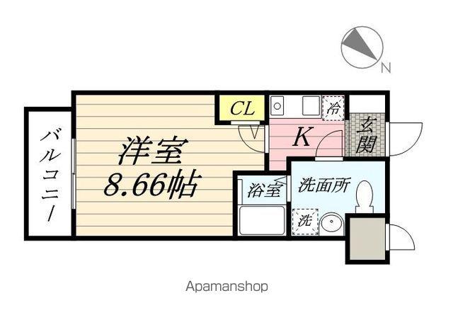 KURENAI-SOU(1K/2階)の間取り写真