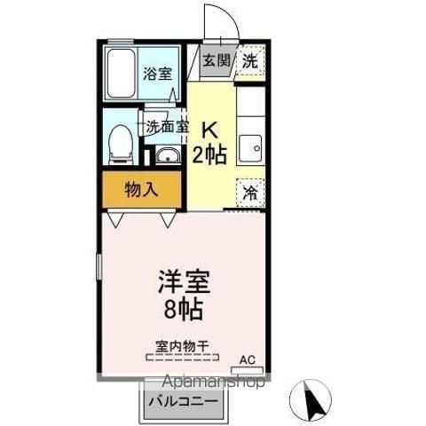 サンピア・K A棟B棟(1K/1階)の間取り写真