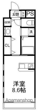 プルミエ(ワンルーム/2階)の間取り写真