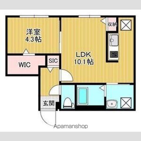 中央6丁目(1LDK/1階)の間取り写真