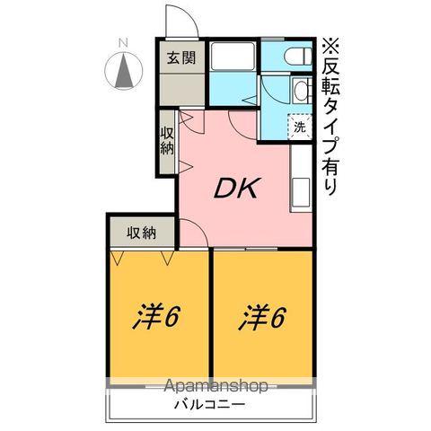 メイプルエステート(2DK/1階)の間取り写真