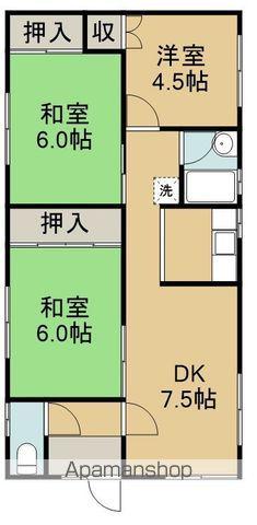 柏木町41番1棟2戸(3DK/2階)の間取り写真