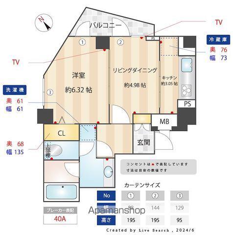 グランステューディオ市ヶ谷薬王寺2(1LDK/4階)の間取り写真