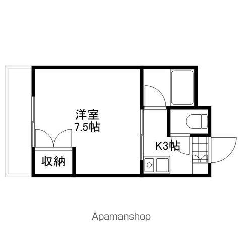 GRACIEUX河原町(1K/2階)の間取り写真
