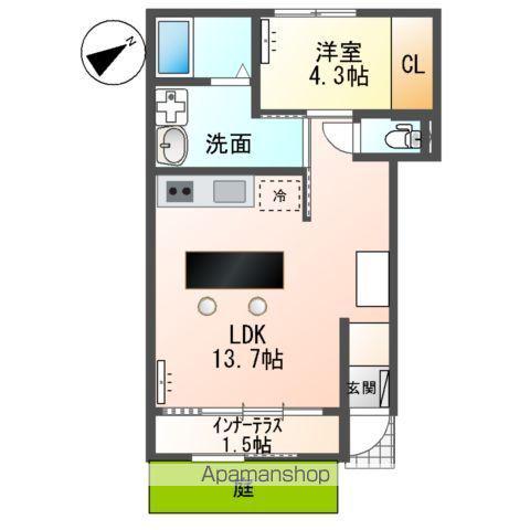 東野川4丁目 アパート工事(1LDK/1階)の間取り写真