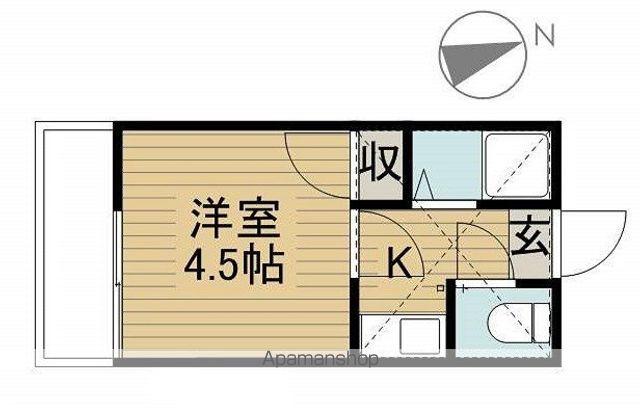 東京都三田線 高島平駅 徒歩13分 2階建 築39年(1K/2階)の間取り写真