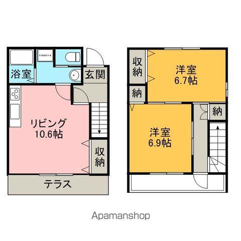 メゾネット椿 中棟(2LDK)の間取り写真