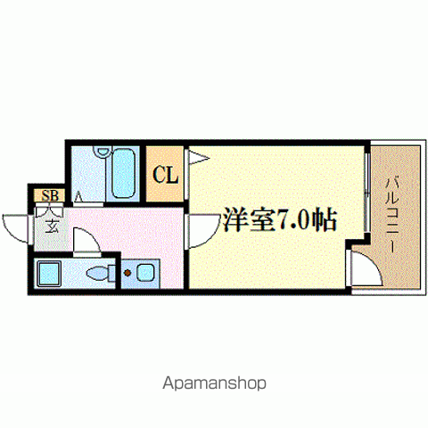 エステートモア天神DUO(1K/4階)の間取り写真