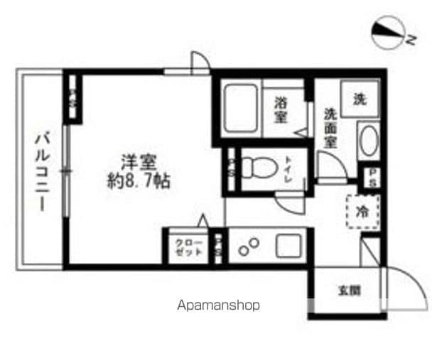 ベルウェル亀岡(ワンルーム/2階)の間取り写真