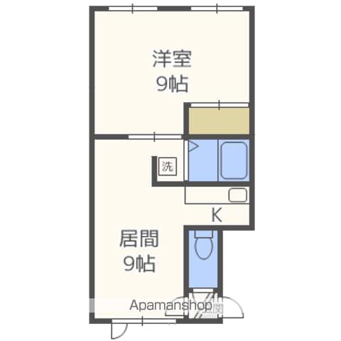 第3黄金マンション(1LDK/1階)の間取り写真
