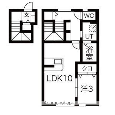 メゾンドショコラ(1LDK/2階)の間取り写真