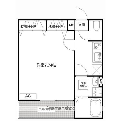 MQUARTO柏Ⅲ(1K/1階)の間取り写真
