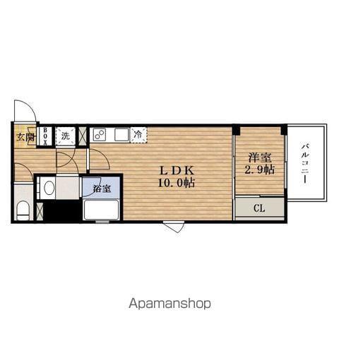 シーズンフラッツAWAZA(1LDK/8階)の間取り写真