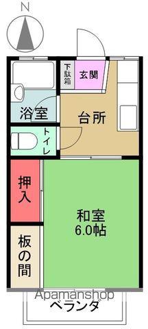 スカイコーポ(1K/2階)の間取り写真